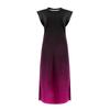 Sommerkleider für Damen, Rundhalsausschnitt, lässig, lockerer Druck, geteilt, faltenfrei, langes Maxi-Strandkleid mit Taschen