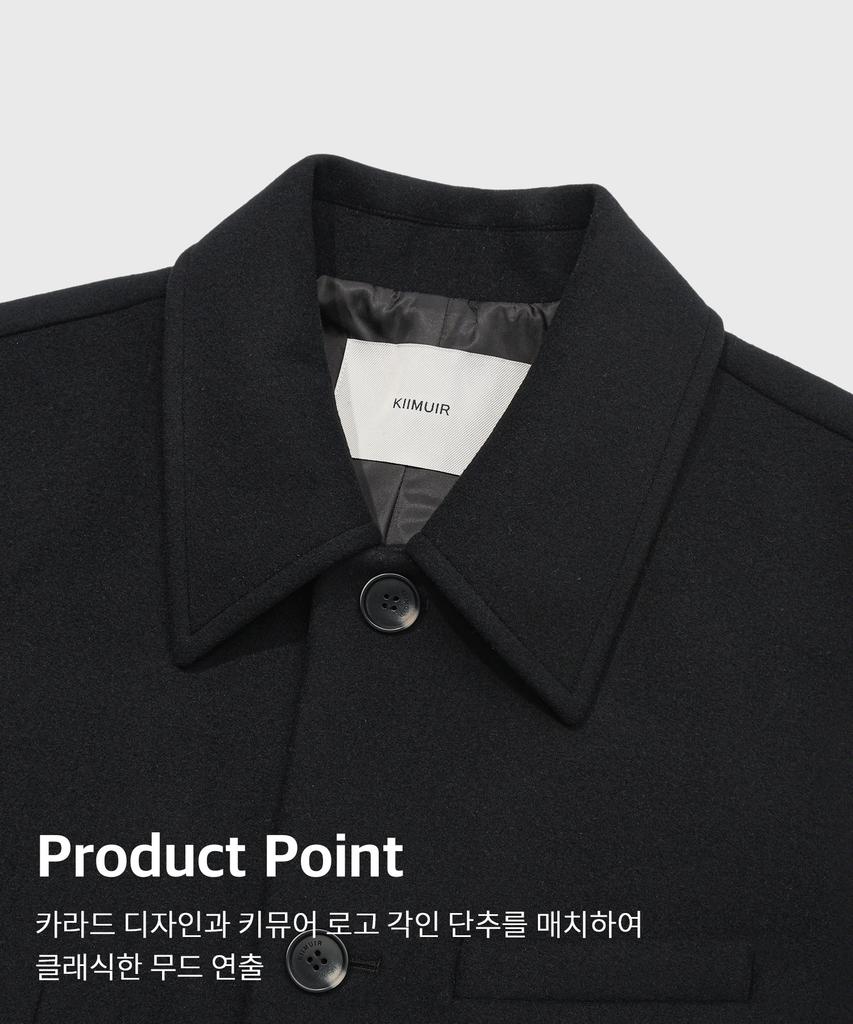 Kiimuir [Wool 80] Woolrich Daddy Fit Mac Coat_Black