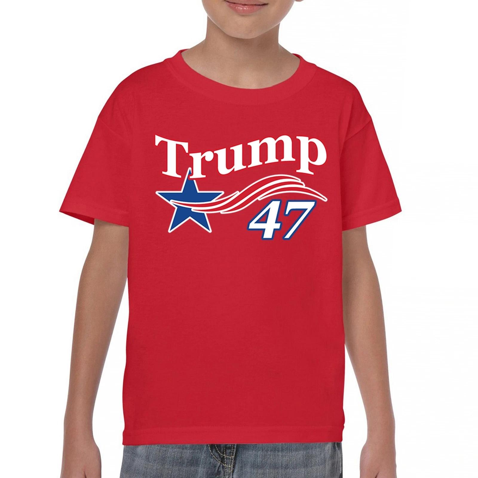 

Trump 47 Star Youth kids boys T-Shirt 47th President Elect JD Vance MAGA 2024 Fight Kids 100