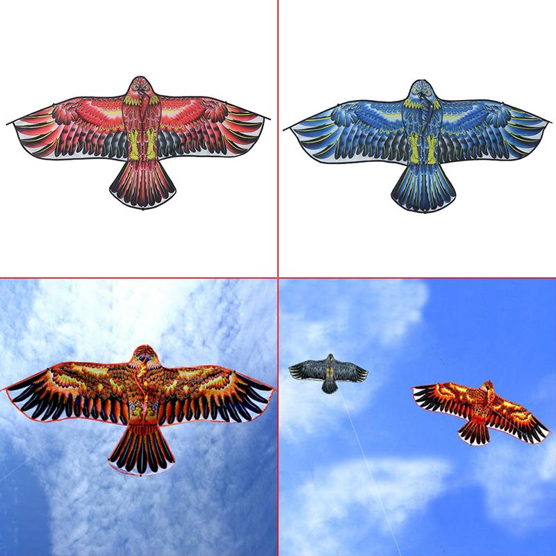 Kids 1.2M Flat Eagle Kite 100M Kite Line Children Flying Bird Kites Outdoor Toy
