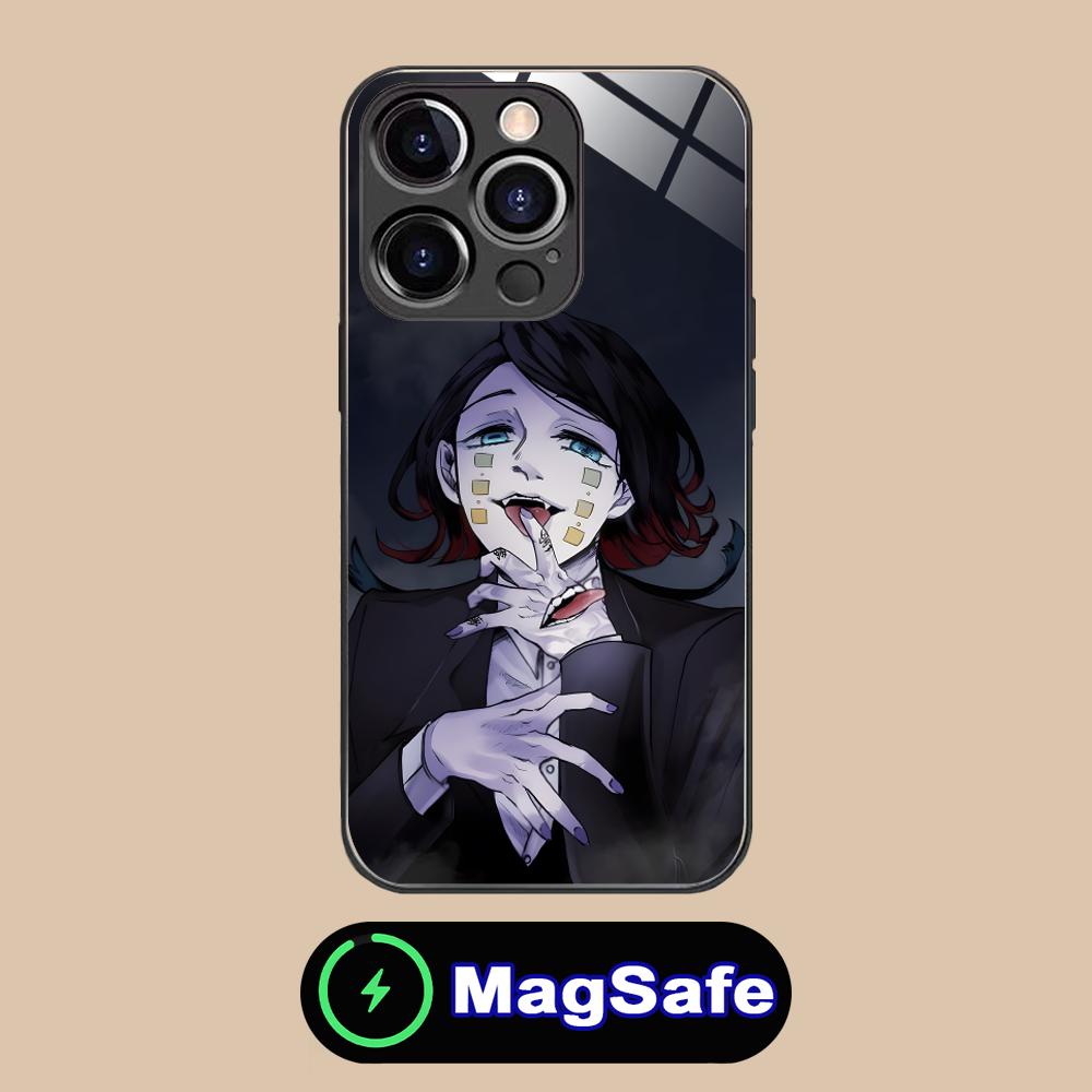 Demon Slayer Enmu Tamio Phone Case for iPhone 16 15 14 13 12 11 Pro Max Plus Mini MagSafe Glass Colour Printing Luxury Cover