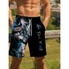 Beach shorts-3D Digital Printing Pattern-ink Style Wolf Head