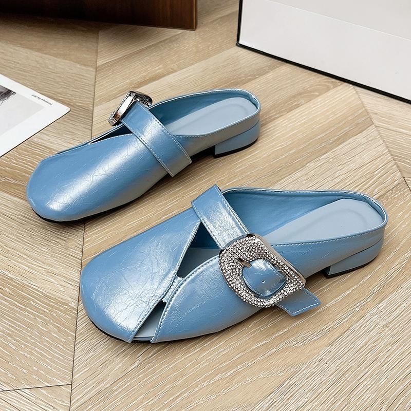 Fashion Mules Shoes Women's Flats Slippers Cystal Casual Sandals 2025 Designer New Summer Woman Flip Flops Fashion Slides Cozy Zapatos
