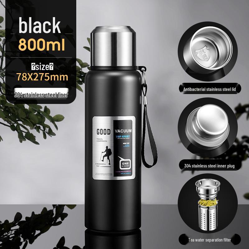 Large Capacity Stainless Steel Insulated Travel Kettle with Tea and Water Separation
