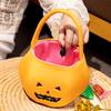 Halloween Party Favor Bags Pumpkin Candy for Kids, Reusable Trick or Treat Totes Bucket, Cute Handbag with Handle Favors Kindergarten Supplies