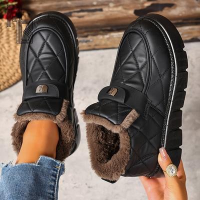 Zapatos de Invierno Plus para Mujer, Nuevas Botas de Nieve de Felpa con Suela Gruesa, Cálidos, Duraderos, Cómodos, Versátiles Zapatos de Algodón