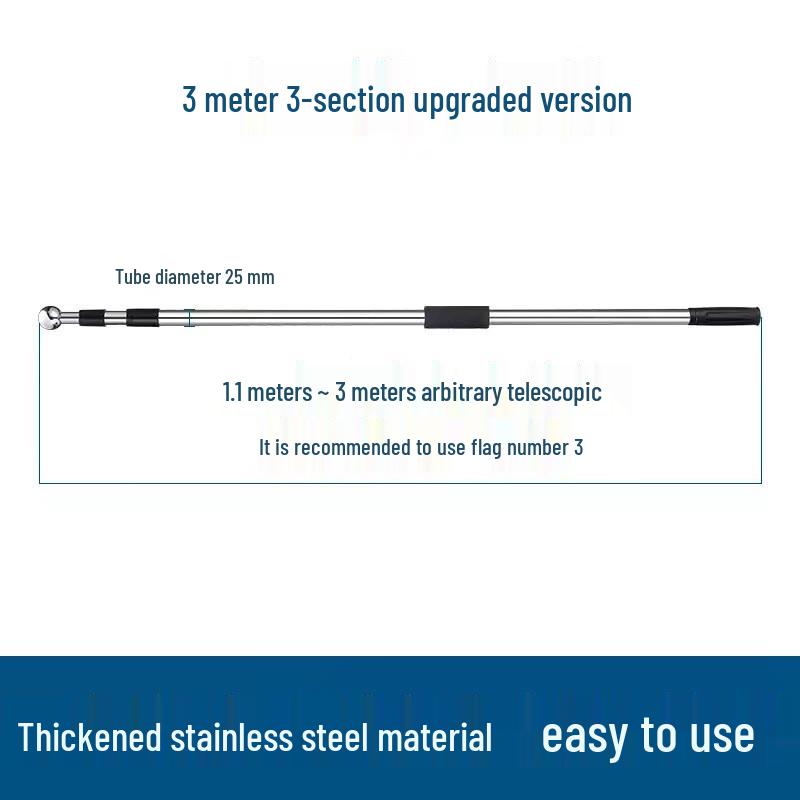 Stainless Steel Telescopic Handheld Flagpole