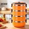 Separate Layer Bento Box Stackable Insulated Lunch with Handle, Stainless Steel Interior Easy Cleaning Portable Thermal Design, Leak-Proof Food