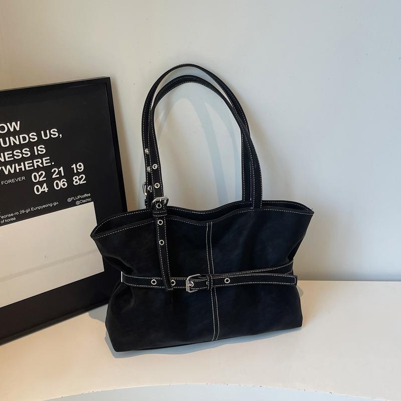 Borsa da donna vintage autunnale e invernale, grande capacità, borsa a tracolla in pelle scamosciata, tinta unita, semplice, casual, borsa da pendolare, borse retrò