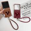 Fashionable Bowknot Motorola Razr60 Drop-proof Foldable Phone Case with Anti-lost Rope.