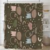 Modern Abstract Print Shower Curtain Bathroom Fabric Polyester Waterproof Minimalist Line Shower Curtains Bath Decor with Hooks