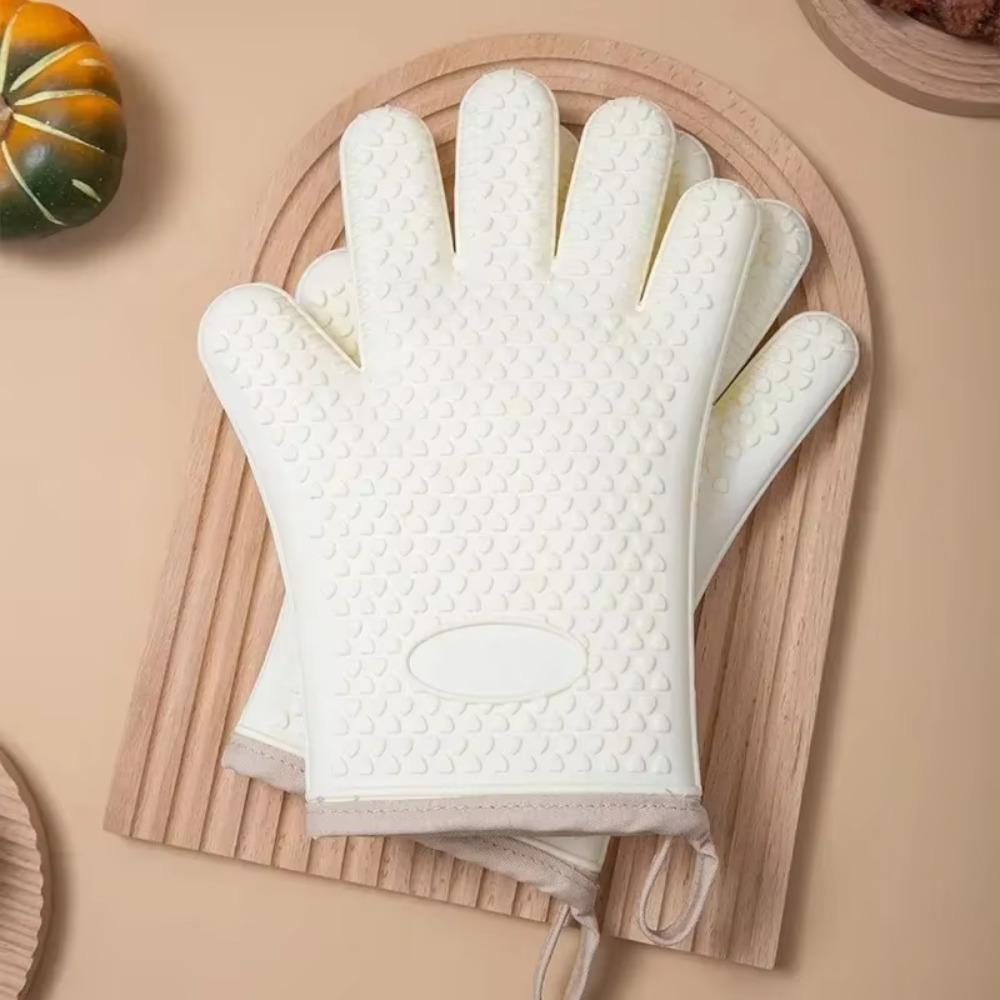 Anti-scald Heat Insulation Mitts Silicone Microwave Oven Baking Gloves New BBQ Gloves Kitchen