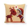 Red Series Santa Claus Pattern Throw Pillow Cover with Short Plush Print for Living Room Sofa Decoration Cushion Cover