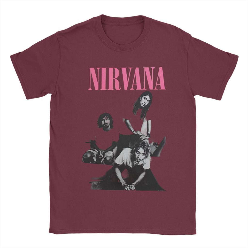 Unisexs TShirt Nirvana Rock Band TShirts Harajuku Kurt Cobain Beach Tees Y2K Retro Cotton Tops Plus Size 6XL
