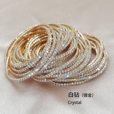 Bracelet Fin Bracelet Élastique Bracelet Tennis Bracelet Plaqué Or Bracelet Fin à Perles de Cristal Unique S6 Chaîne 2mm.