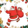 DIY Christmas Scene Decor Wall Sticker, Self?Adhesive Climbing Santa Claus Decals, Funny Seasonal Home Decoration Holiday Mural for Living
