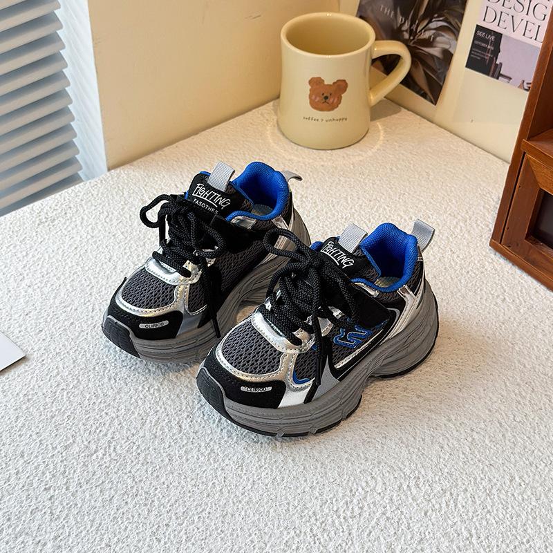 

Boys dad shoes 2025 spring and autumn new girls mesh breathable sports shoes children s lightweight non-slip casual running shoes 30