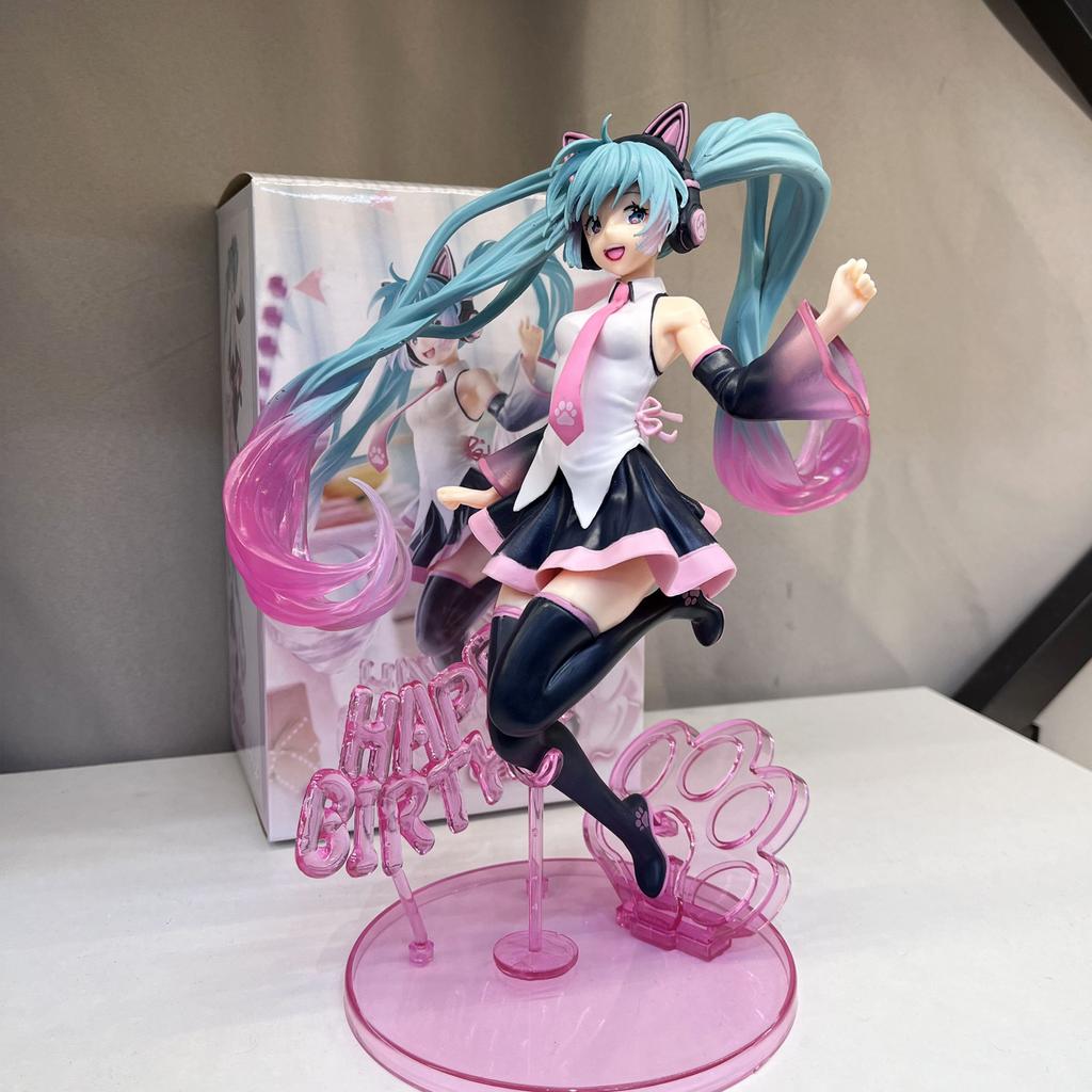 23cm Height Hatsune Miku Cat Ear Prize Figure, Birthday Edition, Garage Kit (GK) or Figure