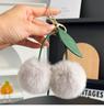 Faux Mink Rabbit Fur Cherry Keychain Pendant - Plush, Creative Korean Gift