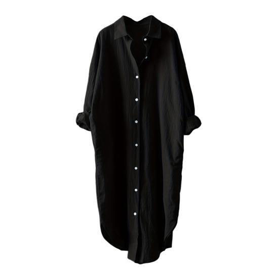 Chemise Femme Revers Manches Longues Boutons Patte de Boutonnage Hauts de Chemise avec Poches Couleur Unie Coupe Régulière Chemise Décontractée Travail Vie Quotidienne