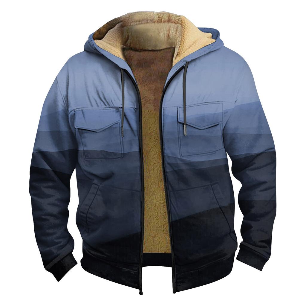 Mansjacka med dubbelficka förtjockad knapp med fickinsats bomullsjacka