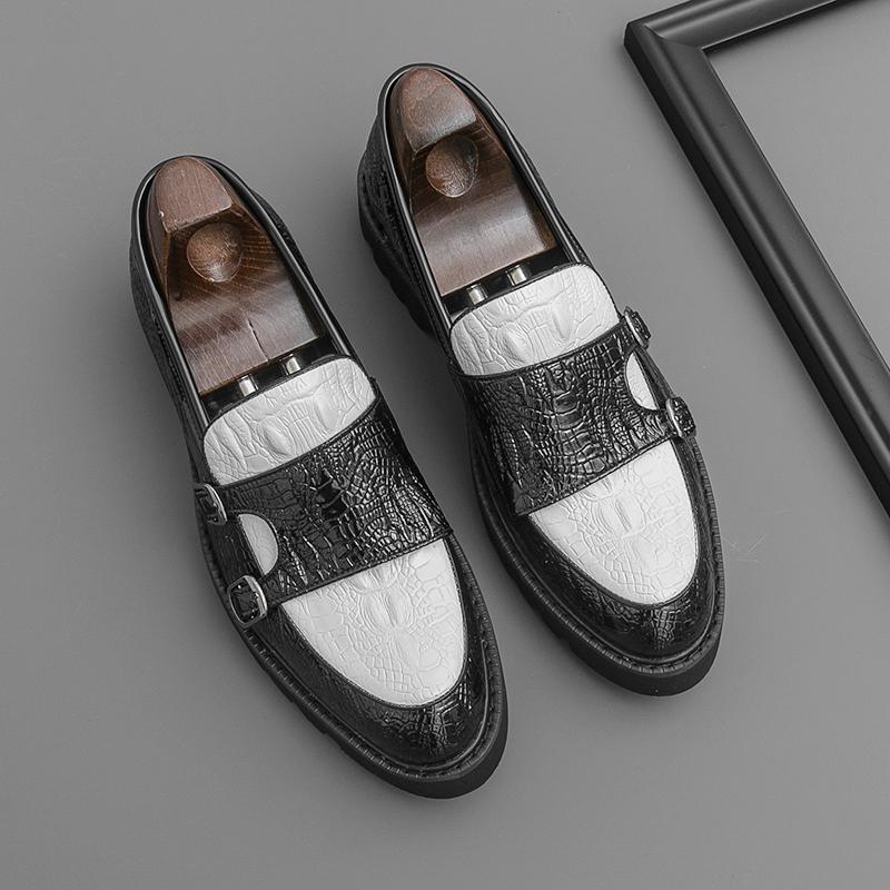 British Style Fashion Brand Men's Comfortable Thick Soled Pointed Loafers Spring New Breathable Business Casual Leather Shoes