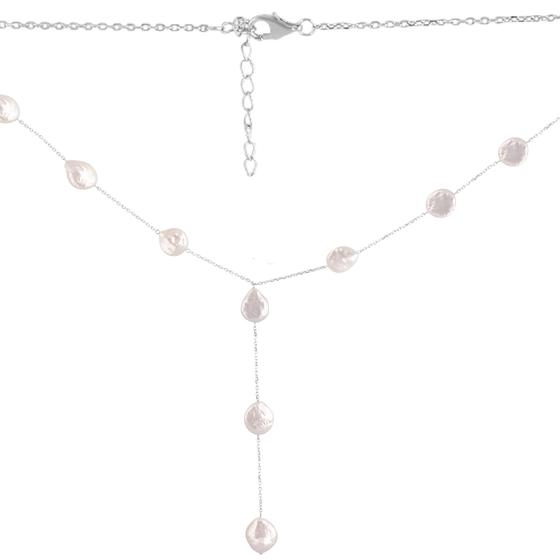 Серебряное колье с натуральным жемчугом барочным (2115656)