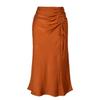 Women's New Satin Bustier High-waisted Elastic Split Long Skirt Sexy Splicing Package Hip Skirt Female