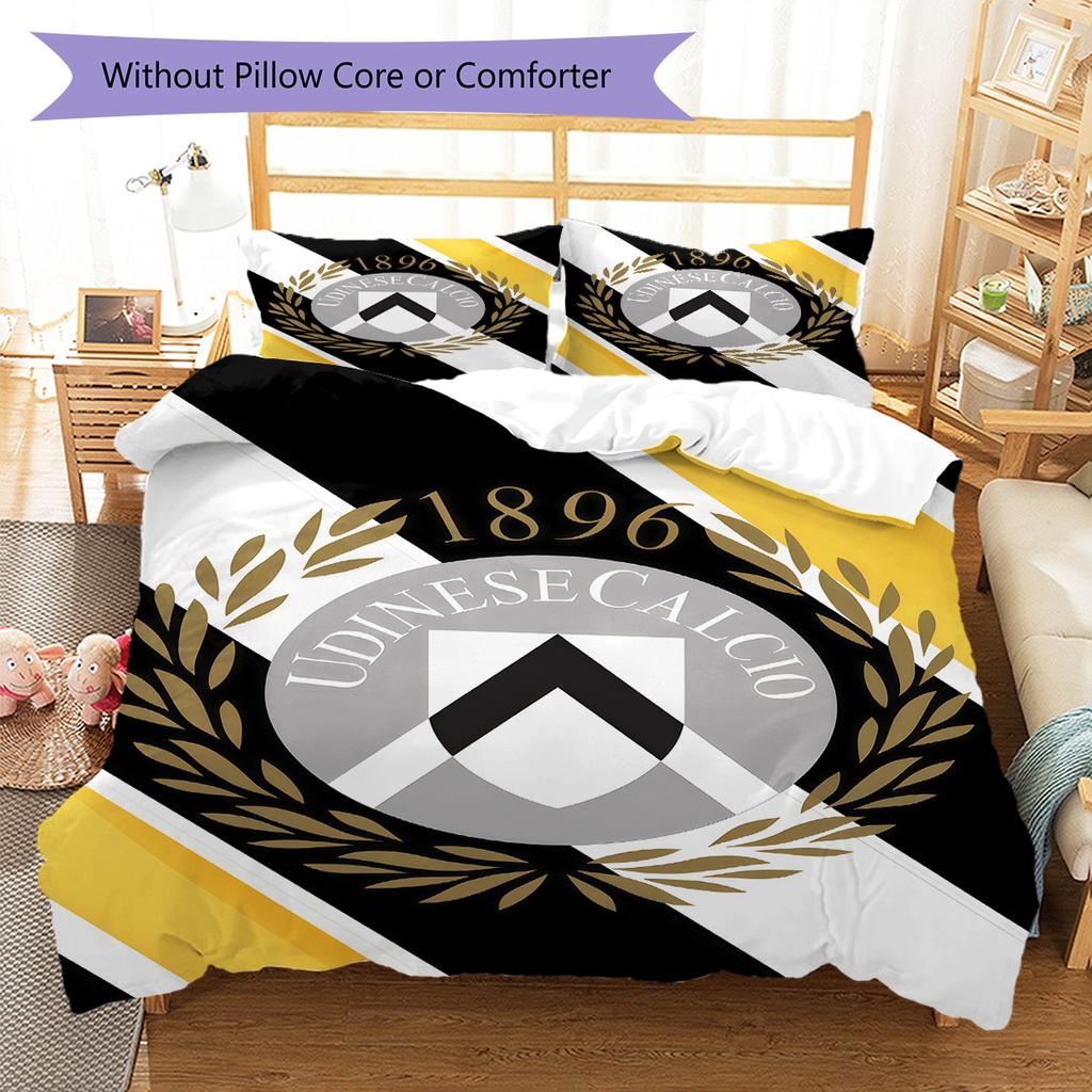 Set Copripiumino Trapuntato Udinese Calcio Federe Decorazione Casa Regalo di Compleanno (1 * copripiumino + 2 * federa, senza nucleo)