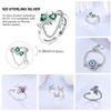 Free Size Ring For Women S925 Silver Original Blue Eyes Dragon Bee Shell Cherry Adjustable Rings Clover Chain Open Ring Jewelry