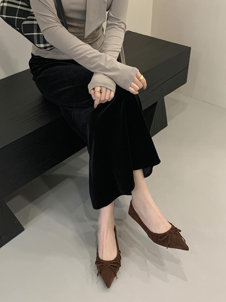 French pointed high heels small fragrant single shoes women's 2025 autumn new thin heel single shoes temperament low heel work shoes