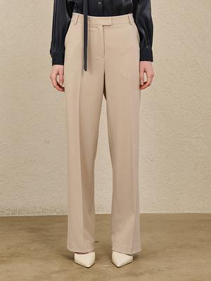 NOUVE Straight Semi Wide Pants - Beige