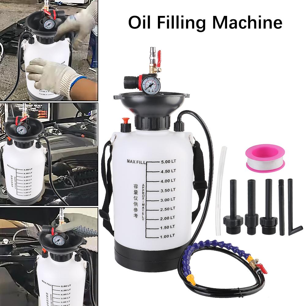 Quick Refueling 1000PSI Output Pressure Oiler Machine Handheld Oiler Hand Tool 5L Capacity Gearbox Oil Filling Machine Car Transmission