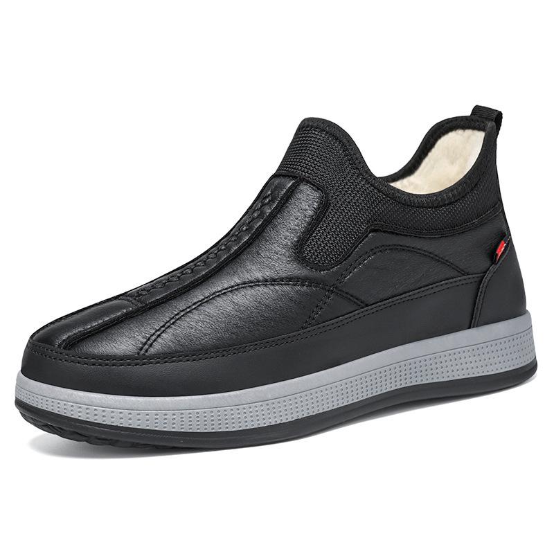 Winter neue Herren Baumwollschuhe rutschfest warm Samt Herrenschuhe Schneeschuhe Outdoor Ein-Pedal Papa Schuhe