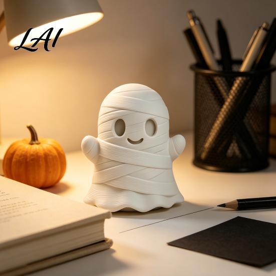 Miniature Landscape Accessory 3D Printed Halloween Mummy Figurine Blank DIY Paintable Bandage Ghost Pumpkin Statue Sculpture for Painting