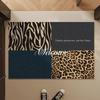Vintage Tierprint Patchwork Teppich Leopard Zebra Muster Teppich Willkommensmatte Fußmatte für Eingangsbereich Heimdekoration Luxus Stil