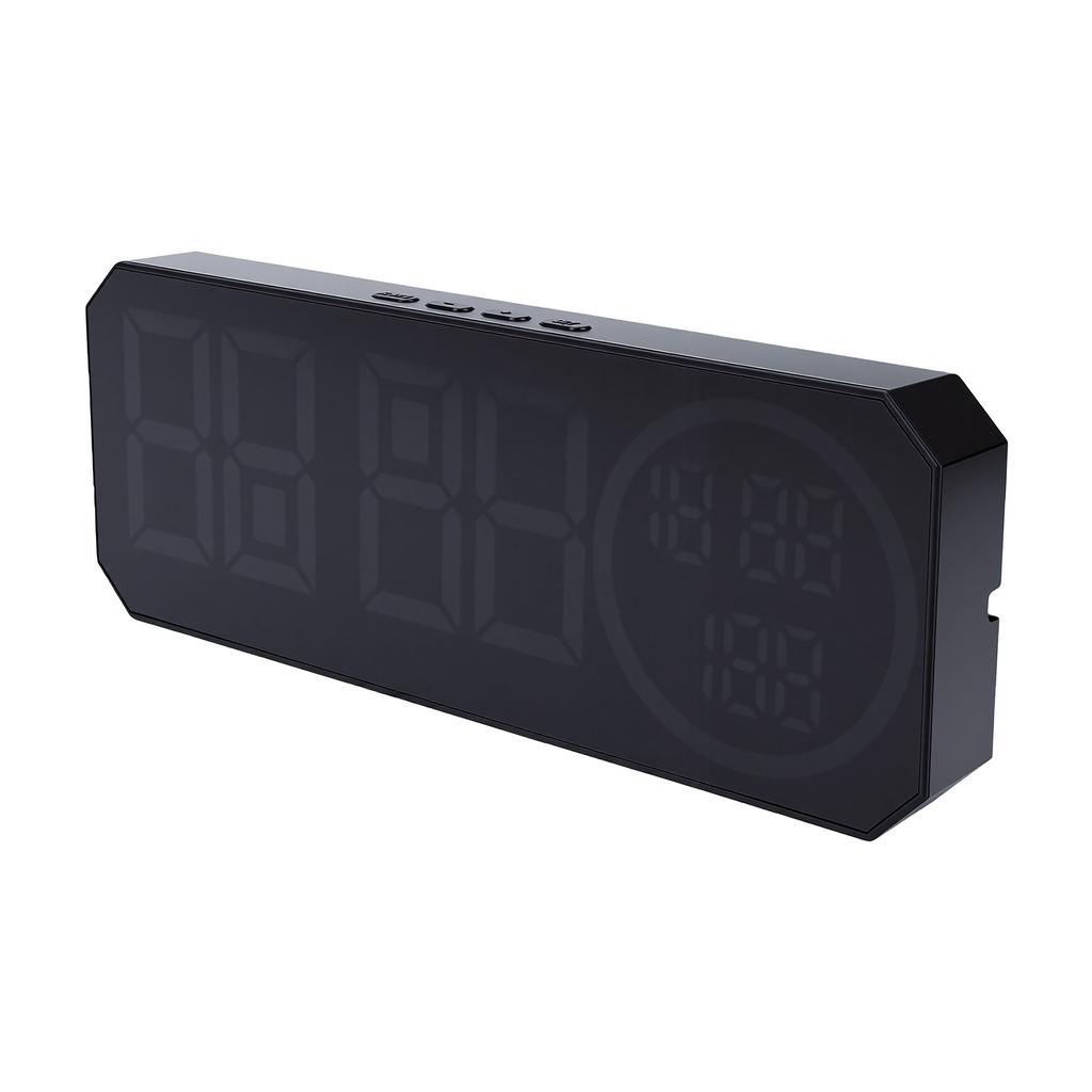 LED Digital Wall Clock Temperature Display 12 24 Hour Format Auto Dimming Modern Adjustable Alarm Clock for Kids Adults
