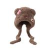 Cute Little Bear Ears Cat Bow Plush Hat for Women In Autumn and Winter Warm Ear Protection Lei Feng Hat Showing Face