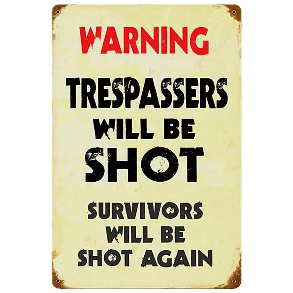 Warning Metal Tin Signs Keep Out Wall Decoration Plaque Vintage Art Poster Iron Painting for Man Cave Home Cafe Garden Club Bar