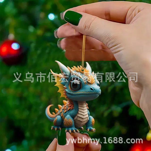 Playful Cartoon Dragon Acrylic Keychain Ideal For Christmas Halloween Giving Gift