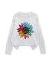 YZH-1 Printed Round Neck Long Sleeve Autumn Pullover Sweater
