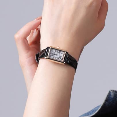 Solární hodinky Made in Japan LeClair Růžová pravá krokodýlí kůže [LCREA] Dámské (PARALLELA Gold, pásek/LC2101-PGCBK)