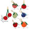 Fruit Shape Cherry Design Fruit Charm Coin Purse Blueberry Peach Cute Key Chain Mini Pouch Wallet Gift For Airtag Girl Women