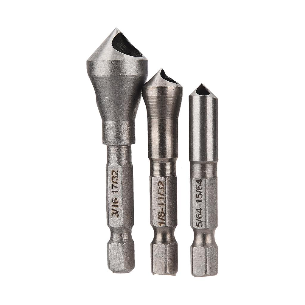 90 Degree Bevel Hole Chamfering Drill Bit Set Deburring Drill Bit Tool Set for Woodworking Use