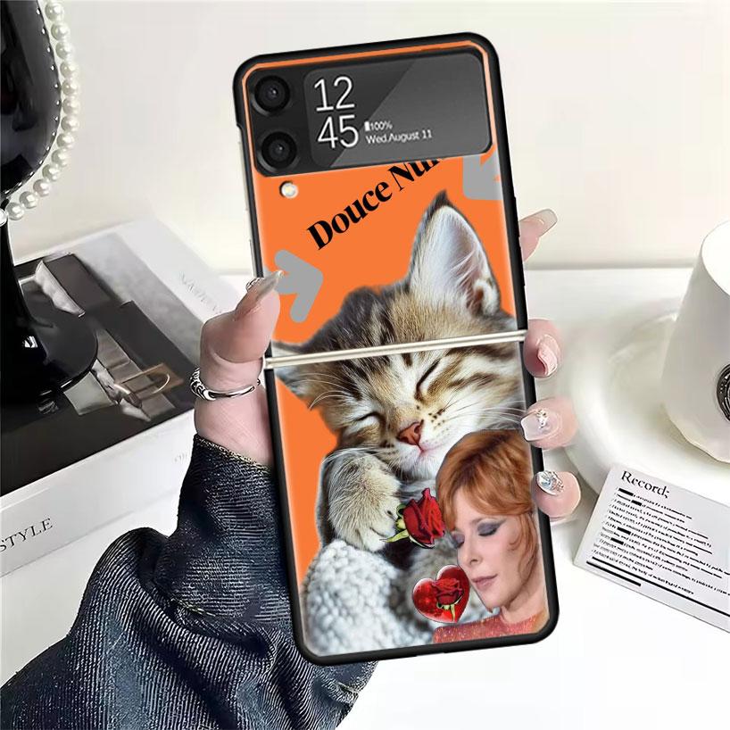 Mylene Farmer Cases For Samsung Galaxy Z Flip 4 5 6 7 3 Z Flip7 Flip6 Flip4 Flip5 Flip3 5G Hard Shockproof Fundas Cover