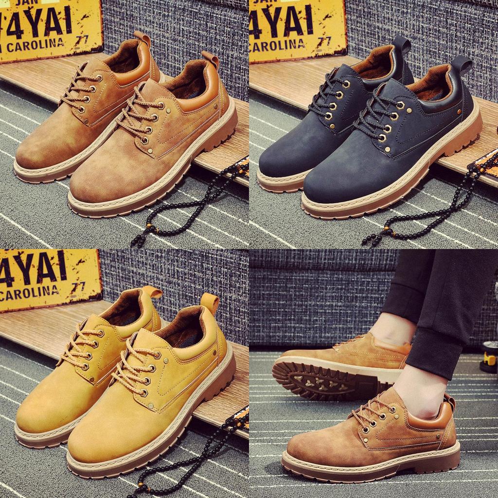 Casual Leather Shoes For Men With Durable Rubber Sole For Spring Autumn Wear