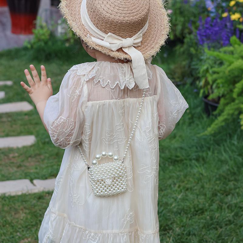 Fashionable White Pearl Handbag For Girls And Boys Ideal For Everyday Use