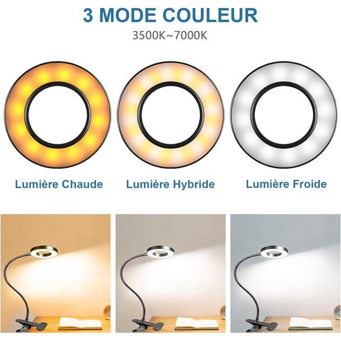 Schreibtischlampe - 360° flexibel - 3 Lichtmodi - 10 Helligkeitsstufen - USB Schwarz