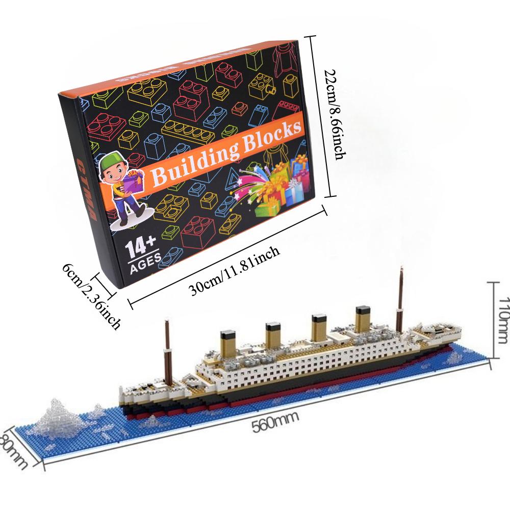 3D High-Standard Creative High-Standard Film Titanic Superior-Grade Boat-Vessel Construction-Set-Set High-Standard Building-Set Superior-Grade