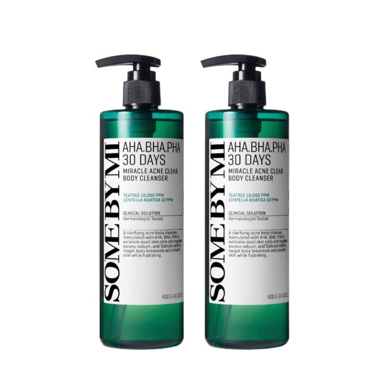 Some By Mi AHA BHA PHA 30 Days Miracle Body Cleanser 400ml x2 – Acne Care Exfoliating Body Wash
